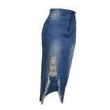 Nina Parker Dresses Fashion Slit Tassel Denim Skirt