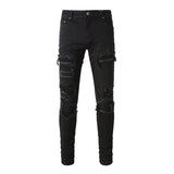 Amiri Jeans Casual Hip Hop Wash Splash-Ink Painted Slim Jeans Casual Fashionable 8569
