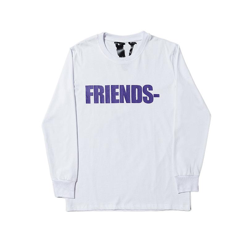 Vlone Sweatshirt Big V Printed Men's and Women's Loose Casual Long Sleeves Tshirt Autumn