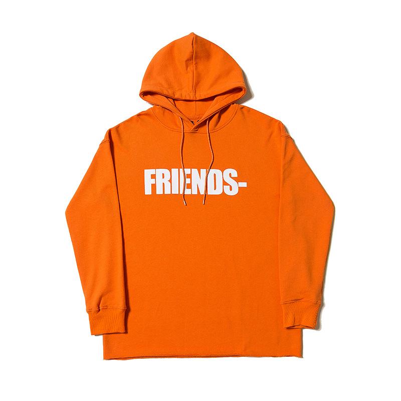 Vlone Hoodie Life Sweater Fashion Brand Hip Hop Loose Men's and Women's Orange Hoodie