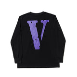 Vlone Sweatshirt Big V Printed Men's and Women's Loose Casual Long Sleeves Tshirt Autumn