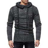 Tactics Style Men Sweatshirts & Hoodies Men's Fashion Colorblock Hooded Slim Fit Knitted Sweater
