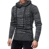 Tactics Style Men Sweatshirts & Hoodies Men's Fashion Colorblock Hooded Slim Fit Knitted Sweater