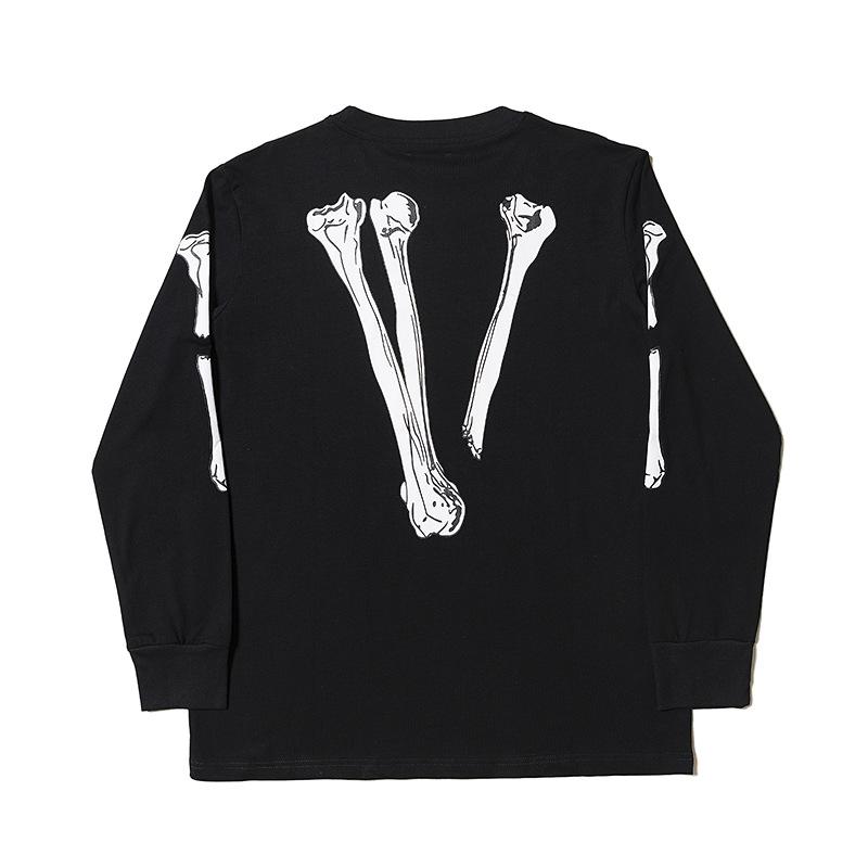 Vlone Sweatshirt Life Skull Bone Large V Pullover Sweater Hip Hop Long Sleeve Trendy Men and Women