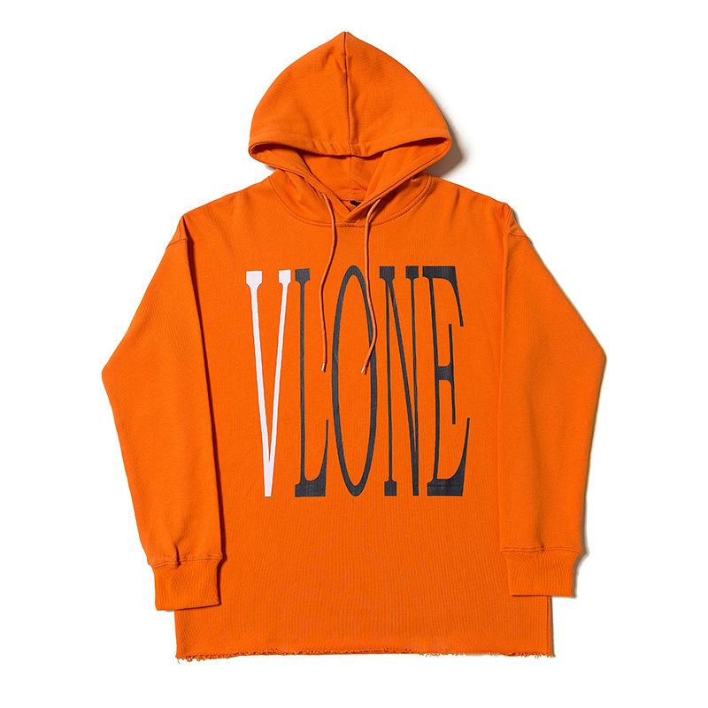 Vlone Hoodie Life Sweater Fashion Brand Hip Hop Loose Men's and Women's Orange Hoodie