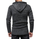 Tactics Style Men Sweatshirts & Hoodies Men's Fashion Colorblock Hooded Slim Fit Knitted Sweater