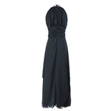Prom Dresses Halter Beaded Swing Strapless Sexy Dress Chiffon Formal Dress