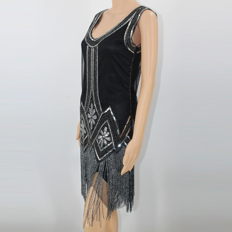 The Great Gatsby Dresses Backless Dress Beaded Tassel Dress
