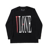 Vlone Sweatshirt Autumn and Winter Men's Clothing Wholesale Fashion Popular Large V Long Sleeve Tshirt