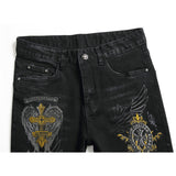 CHH Chrome Hearts Jeans Men's Jeans Printed Black Slim Pants