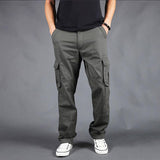 Baggy Cargo Pants for Men Spring and Autumn Casual Pants Multi-Pocket Cargo Pants Loose plus Size Spring and Fall Thick Section Cotton Trousers