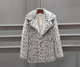 Dalmatian Coat Mid-Length Snow White Leopard Print