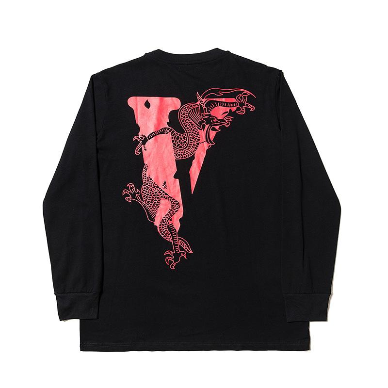Vlone Sweatshirt Autumn and Winter Men's Clothing Wholesale Fashion Popular Large V Long Sleeve Tshirt