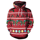 Ugly Christmas Sweater Autumn and Winter Digital Printing Loose Hooded Sweater plus Size