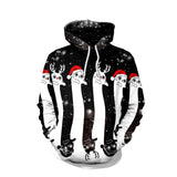Ugly Christmas Sweater Autumn and Winter Digital Printing Loose Hooded Sweater plus Size