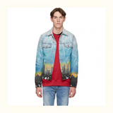 Spray Painted Jacket Coconut Ripped Denim Jacket Coat for Men and Women