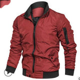 Tactics Style Men Outdoor Windproof Coat Men Casual Jacket Men's Casual Solid Color Stand Collar Flight Jacket