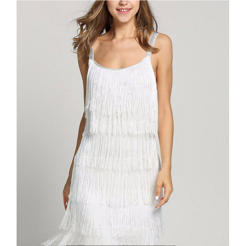 The Great Gatsby Daisy Dress Tassel Sleeveless A- line Skirt Dress
