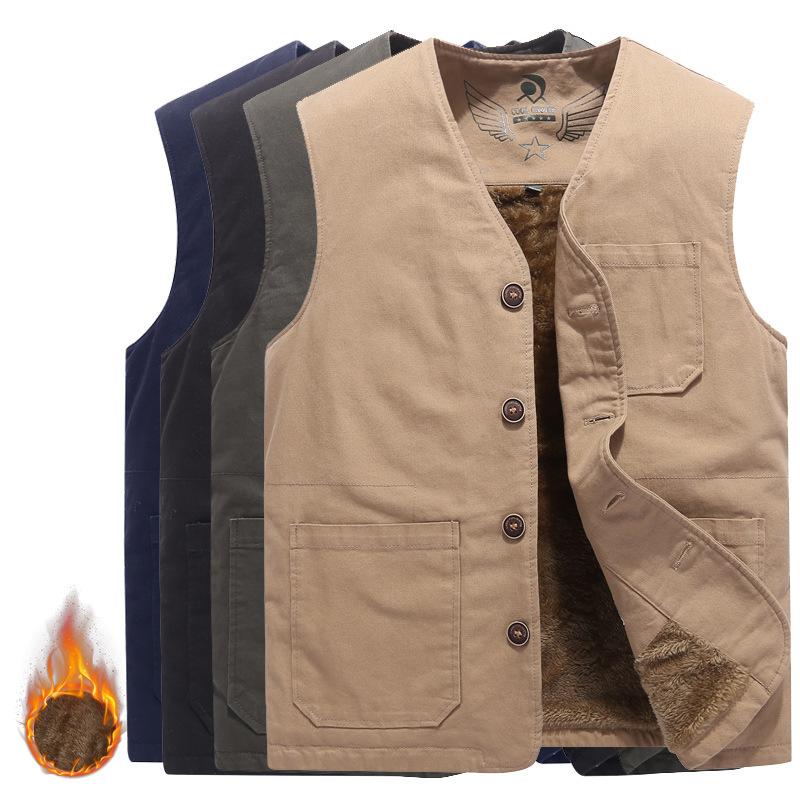 Mens Dress Vests Men's Vest Casual Jacket Business Waistcoat Male plus Size Vest Autumn and Winter Vest Solid Color Fashion