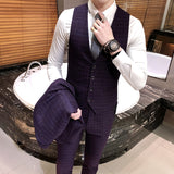 Seersucker Suit Men's Three-Piece Suit