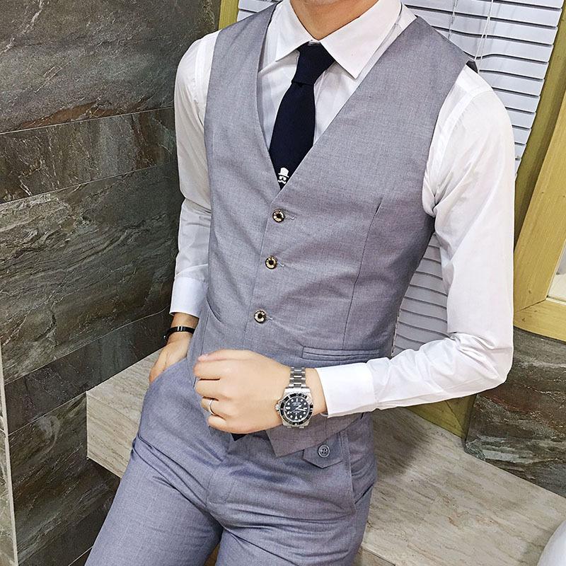 Mens Dress Vests Men's Vest Casual Jacket Business Waistcoat Suit Vest Men's Suit Business