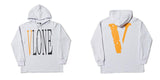 Vlone Hoodie Autumn and Winter Black and White Large VShaped Female Men's and Women's Hoodie Coat
