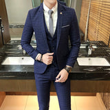 Seersucker Suit Men's Three-Piece Suit