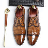 Indo Western Shoes Spring British Woven Leather Shoes Scasual Pointed Business Leather Shoes