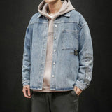 Denim Jacket Men's Spring and Autumn Workwear Men's Large Size Loose Casual Men's Outfit Tops Men Denim Jacket