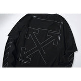 Off White Sweatshirt Arrow Long Sleeve Plus Size Men's Clothing Owt Casual Fashionable