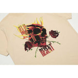 Present T Shirt Rose Skull Rock Band Distressed T-shirt Men
