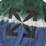 Spray Painted Jacket Gradient Arrow Washed Denim Jacket Coat