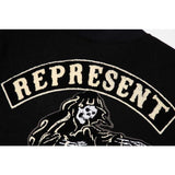 Present Hoodie Soul Hound Wizard Print Flocking Leather Sleeve Baseball Uniform