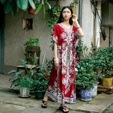 Beth Dutton Bohemian Dress Summer Spring Midi Dresses Cotton Linen Dress Long Dress V-neck Vacation Skirt