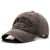 Yankee Baseball Cap Embroidered Washed Peaked Cap Men's and Women's Denim Baseball Cap