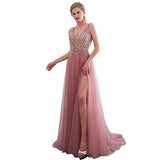 Semi Formal Dresses for Wedding Women's Clothing Split Sexy V-neck Exposed Formal Dress
