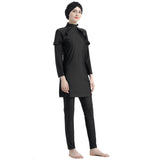 Burkini Swimwear Muslim Fashion Outfits Plus Size Long Sleeve Trousers Black Slimming Women's Swimwear