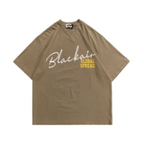 Blackair T Shirt Retro Short Sleeve Loose round Neck T-shirt