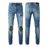 Amiri Jeans Casual Hip Hop Wash Splash-Ink Painted Slim Jeans Casual Fashionable 6520