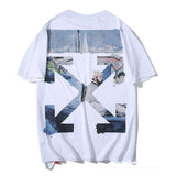 Off White T Shirt Arrow Short Sleeve Tshirt Plus Size Casual Fashionable Coat Top Owt Men's Clothing