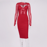 Bella Hadid Dress Sexy Mesh Fishbone Hollow Pleated Backless Dress