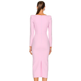 Emily Ratajkowski Dress Long Sleeve Stretch Knitted Dress