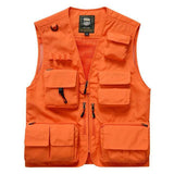 Men Utility Vest Work Zipper Tactical Work Vest Slim Pocket Jacket Men's Mardo Bag Outdoor Casual and Comfortable