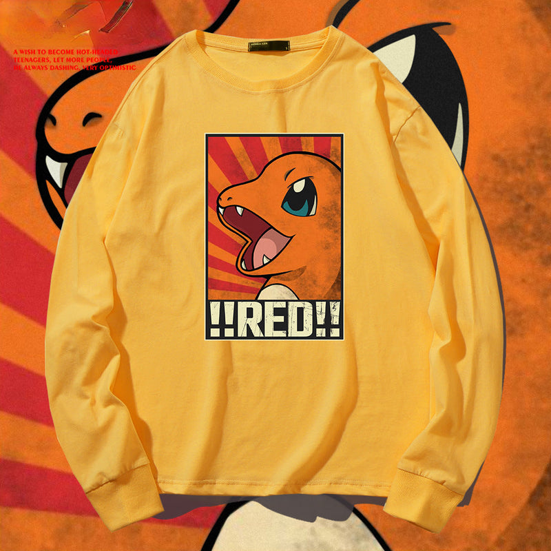 Men and Women Pokemon Pikachu Hoodie Pokémon Long Sleeve T-shirt Autumn