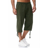 Linen Pants Straight Leg Pants Drawstring Lightweight Elastic Beach Pants Men's Casual Cotton Linen Sweatpants Summer
