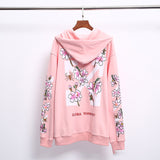 Off White Zipper Hoodie Off Peach Blossom Arrow Printed Hoodie Ow