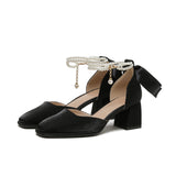 Nude Block Heel Sandals Mary Jane Shoes
