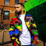 Nina Parker Camo Jacket Men's and Women's Color Camouflage down Jacket