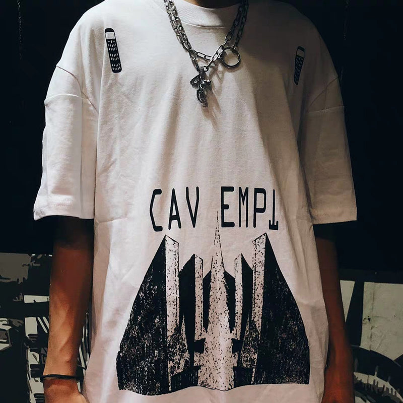 Cavempt Ce Black and White Stitching Men's and Women's Short-Sleeved T-shirt