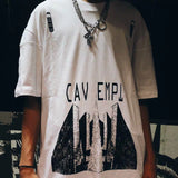 Cavempt Ce Black and White Stitching Men's and Women's Short-Sleeved T-shirt